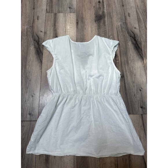 Bandolino Blu Womens M White Sleeveless 90's Y2K Embroidered Blouse Button Babyd - Picture 7 of 9